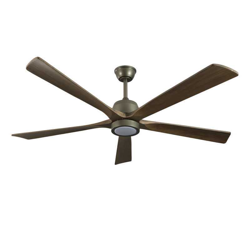 60 in. Brushed Brass Dimmable Ceiling Fan with LED Light and Remote Control 6 Speeds Reversible Noiseless DC Motor, 3CCT