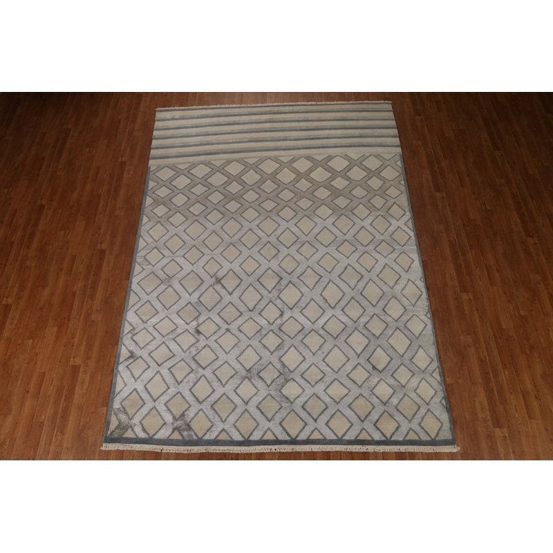 Hand Knotted Wool Geometric Indoor Rug