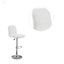 Tabouret de bar réglable avec similicuir blanc et base chromée, design moderne pour le confort et le style dans n'importe quel bar. Tabouret de bar-1083234637