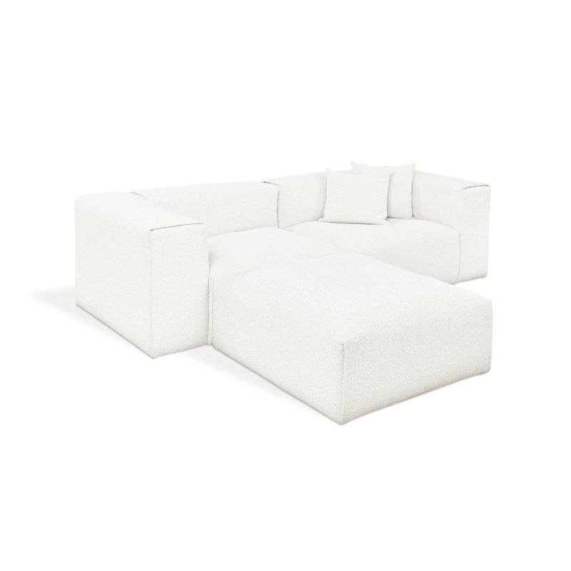 Nest Modular 3-PC Sectional, Bone Boucle