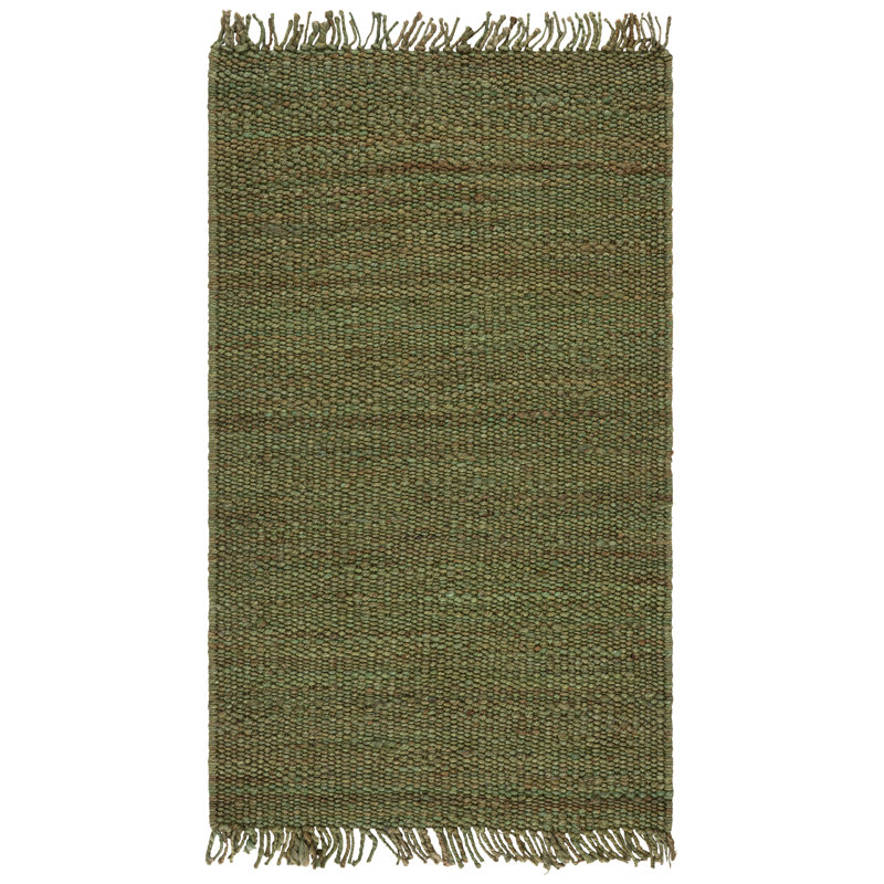 Fitzwater Handwoven Natural Jute Striped Area Rug, Rectangle 3 pi x 5 pi