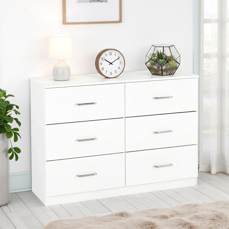 Sumrah 110cm W 6 - Drawer Chest of Drawers, White
