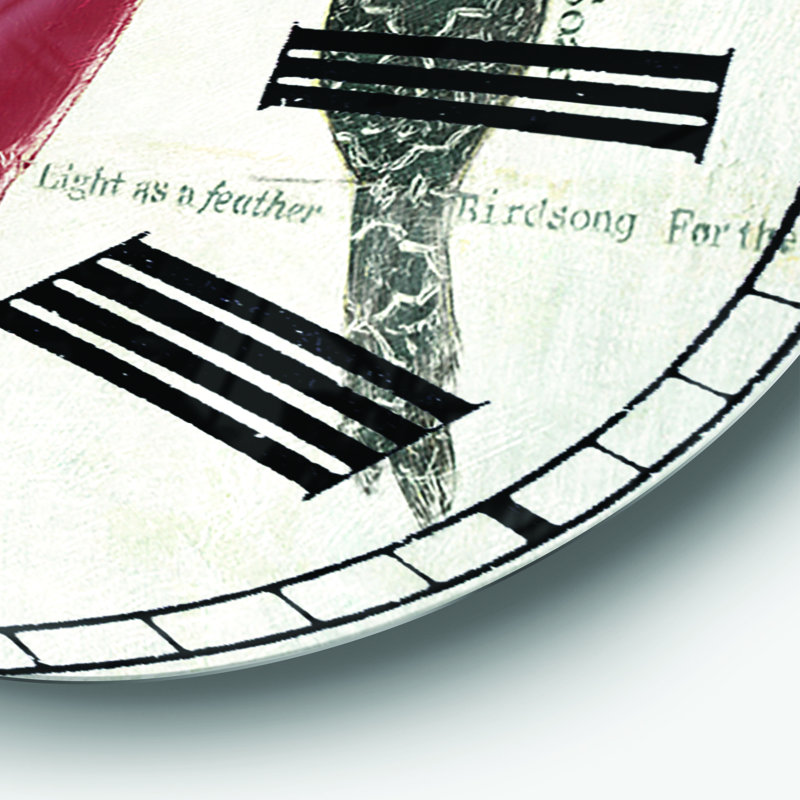 Red Catching Up Bird Family - Horloge murale traditionnelle, Grand