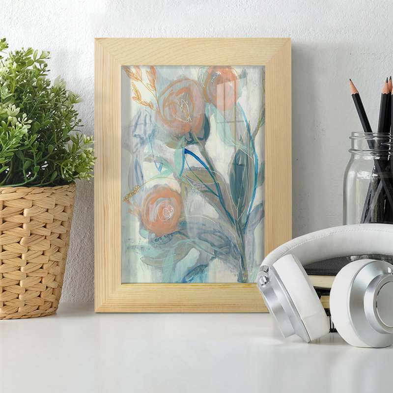«Flower Grouping I», impression sur papier, H 6 po x l 4 po x P 1 po, Naturel