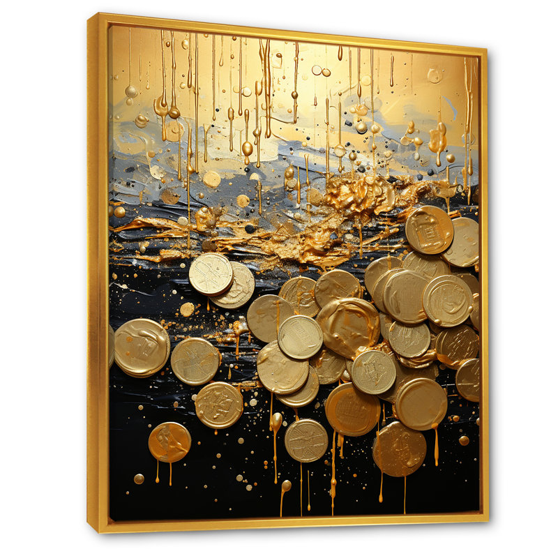 «Magic», art abstrait sur toile Popart I, H 40 po x l 30 po x P 1,5 po, Cadre flottant doré
