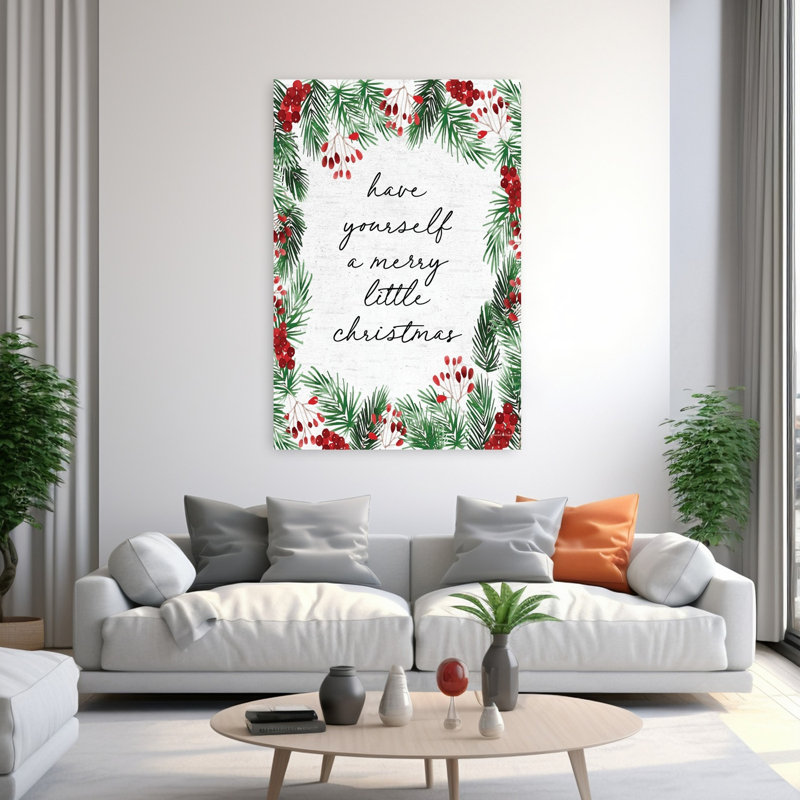 Art contemporain pin «Merry Little Christmas», H 60 po x l 40 po