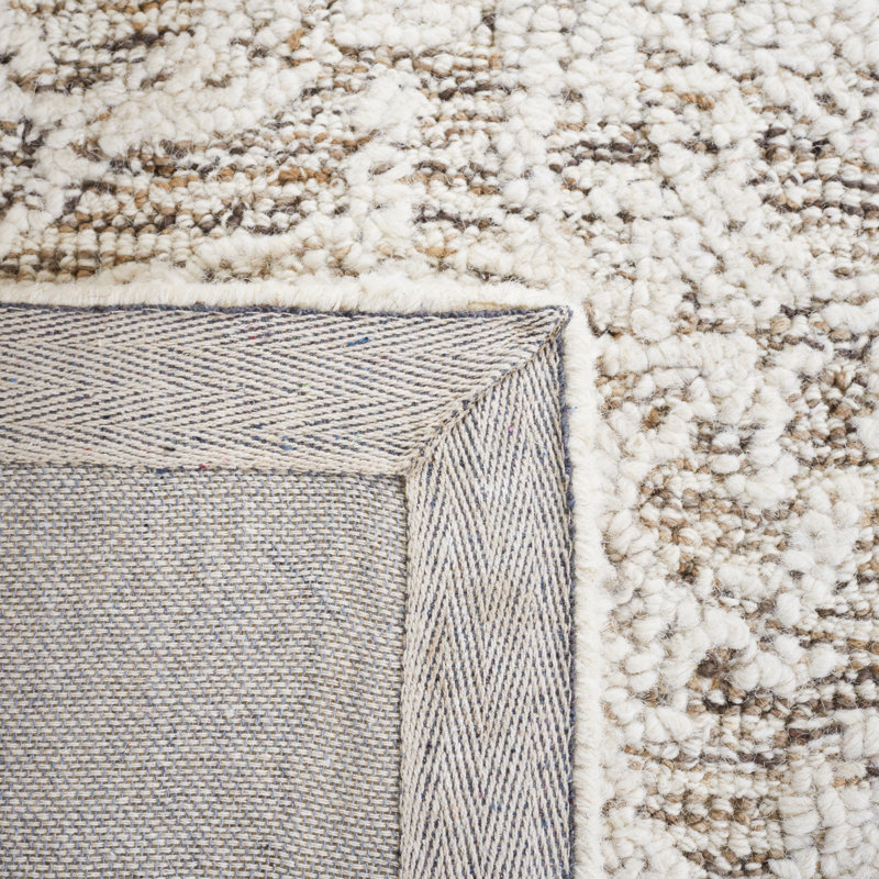 Tapis oriental abstrait en laine touffeté à la main, Rectangle de 5 pi x 8 pi