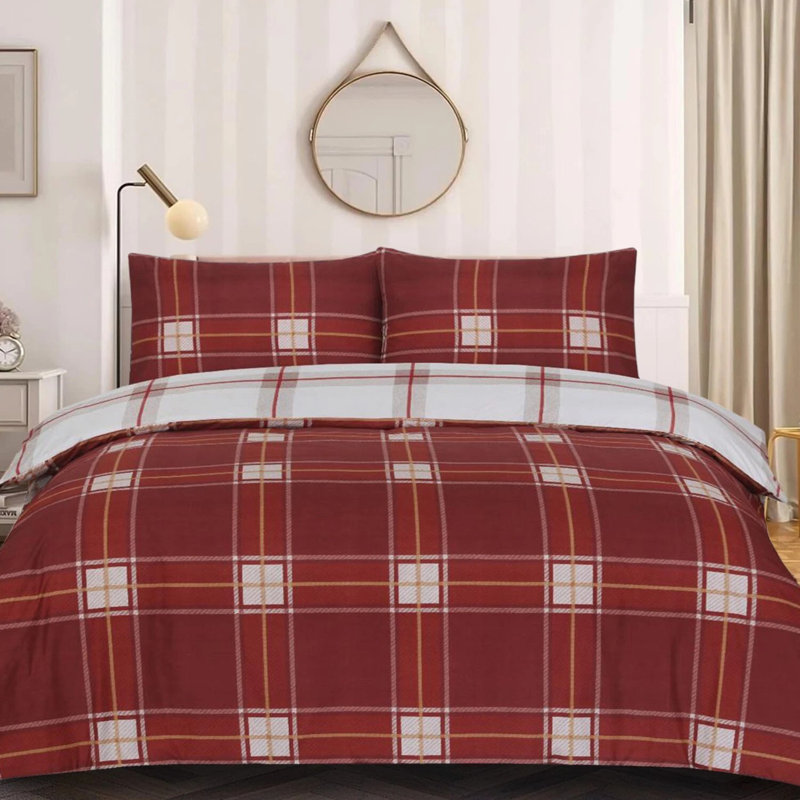 4 Piece Complete Bedding Set Cotton Rich Duvet Cover, Fitted Sheet & Pillowcases Soft, Durable & Breathable