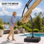 9 pi 11 pi Parasol rectangulaire en porte-à-faux pour patio avec base-944687030