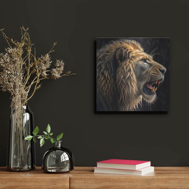 Art mural en métal Ebern Designs «Roar Of The Storm» par Rey Klimt, 12" H x 12" W