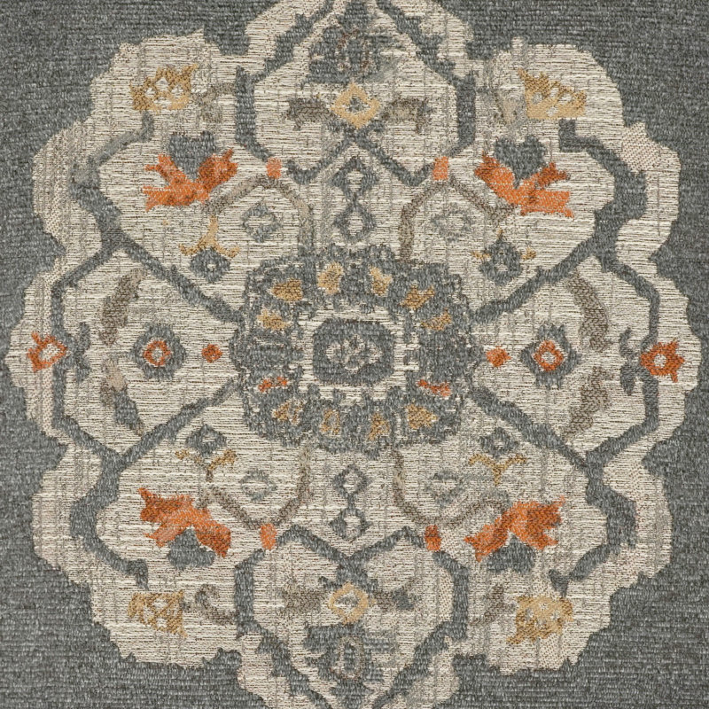 Gathering Pillow Cover & Insert, Grey Floral, Square 24"