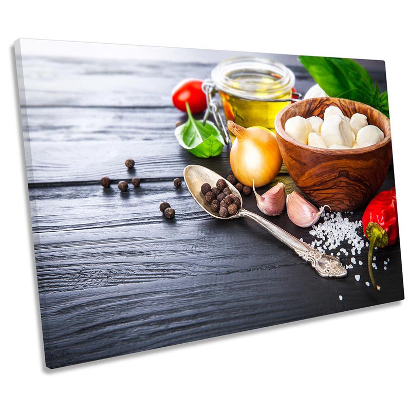 Italian Cooking Ingrediants - Wrapped Canvas Print, 30.5cm H x 45.7cm W x 2cm D