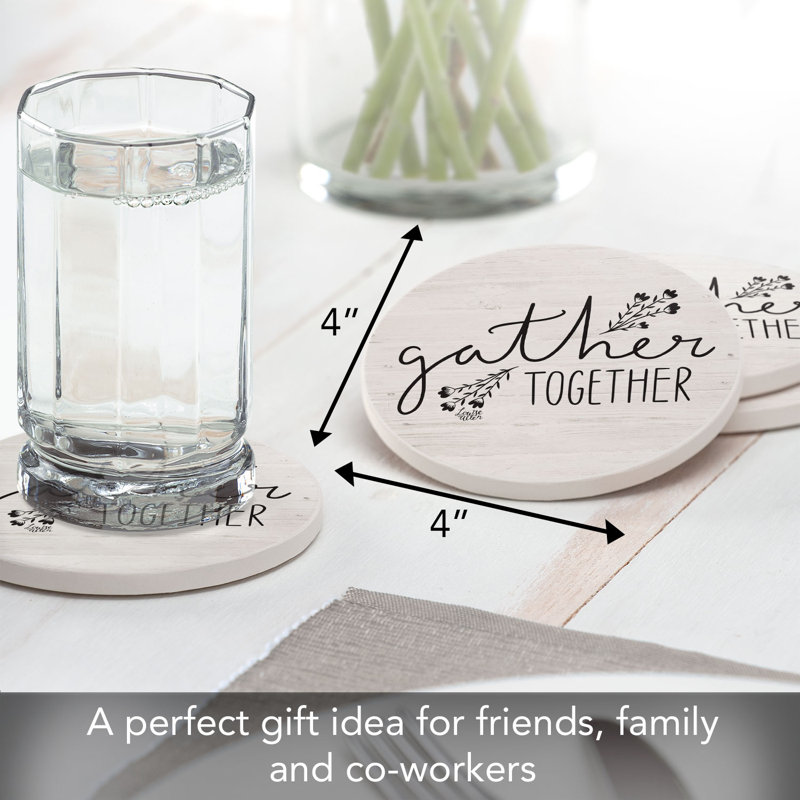 Ensemble de 4 sous-verres ronds absorbants ronds Farmhouse Gather
