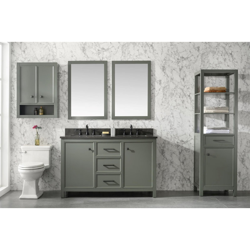 Ensemble de meuble-lavabo double 54 po Talanna, Étain, vert