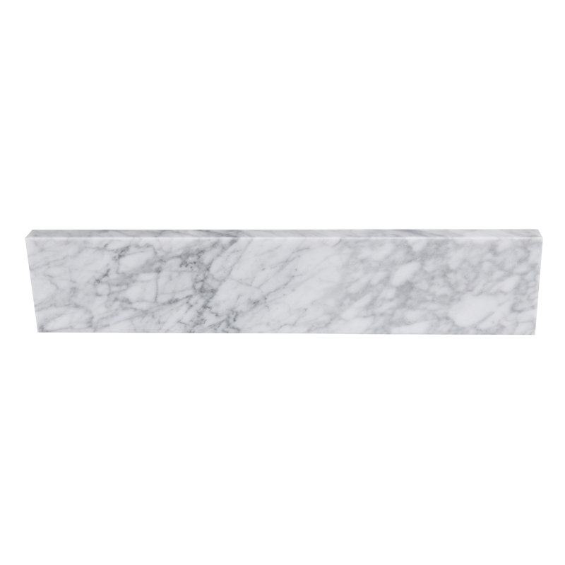 21 in W Carrara White Cultured Marble Vanity Sidesplash, 4 in Height Bathroom Countertop Side Splash