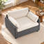 Fauteuil surdimensionné en chenille de 50 po de large Orelvessique avec assise profonde, coussins amovibles et 2 coussins-1407735953