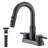 4 In. Centerset Double Handle Pull Down Bathroom Sink Faucet With 2 Modes Sprayer And Pop-Up Drain-117277231