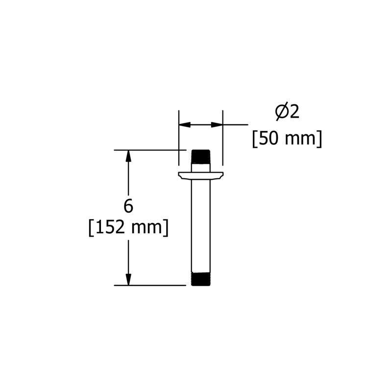 Riobel 6" Ceiling Mount Shower Arm, Polished Nickel