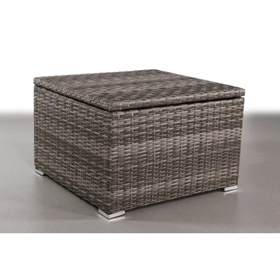Table de bout d'extérieur moderne avec rangement de 33 po de profondeur, rouille, gris, facile à nettoyer