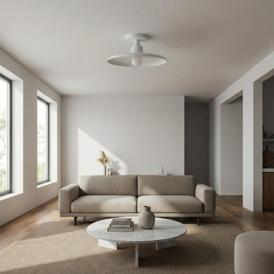 Quentin 1 Light Flush Mount - 12" - Matte White - Matte White Shade