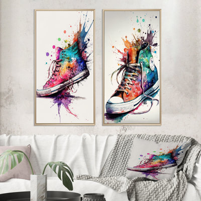 «Multicolor Sneaker Shoe», 2 pièces sur toile