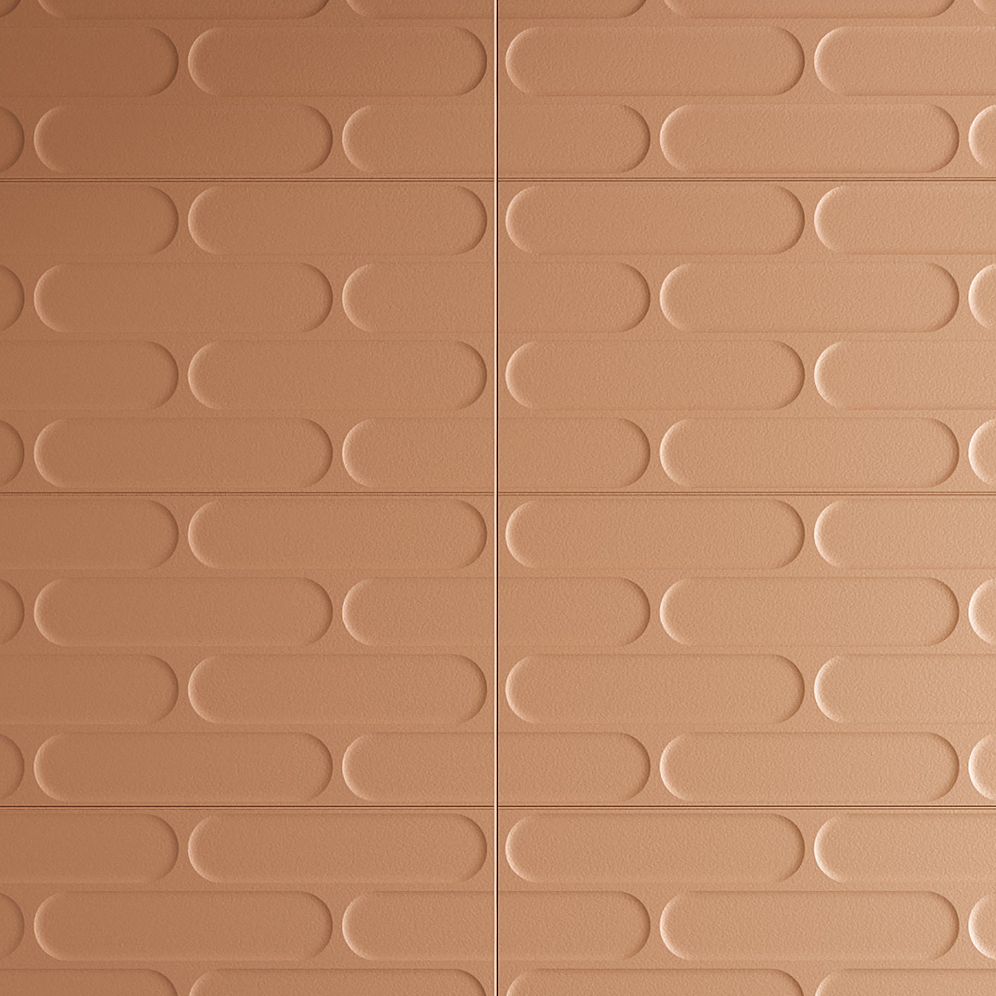 Biscotti  12" x 24" Fishscale 3D Italian Wall Tile, Cotto Orange Brick