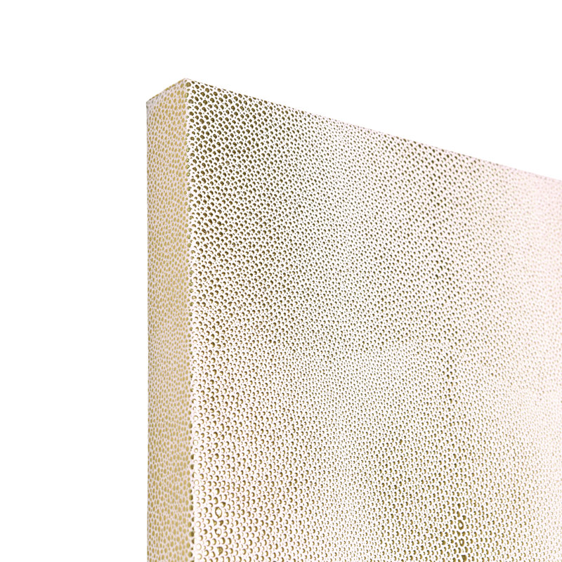 "Ecliptic Focus" Abstract Circle Rendered on Gold Shagreen Wrapped Canvas Wall Art