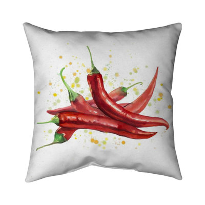 Red hot peppers - 26"x26" Throw pillow - Poly twill - Print on demand