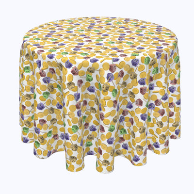 Bodenheim Geometric Round Hanukkah Tablecloth