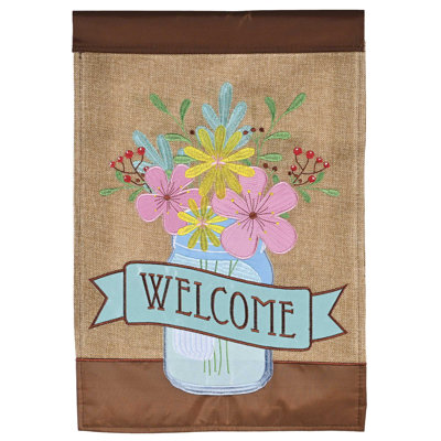 Drapeau avec pot de fleurs 29 x 42