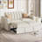 Sofas 2-in-1 Convertible Sofa Bed for 2, Woven Polyester | Beige | Polyester