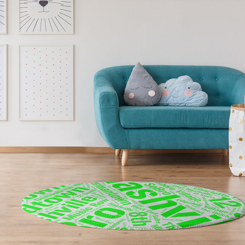 Chenille Indoor Rug, Round 5'