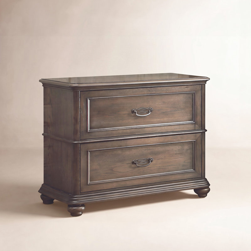 Desmond 34.75'' Wide 2 -Drawer Solid Wood File Cabinet
