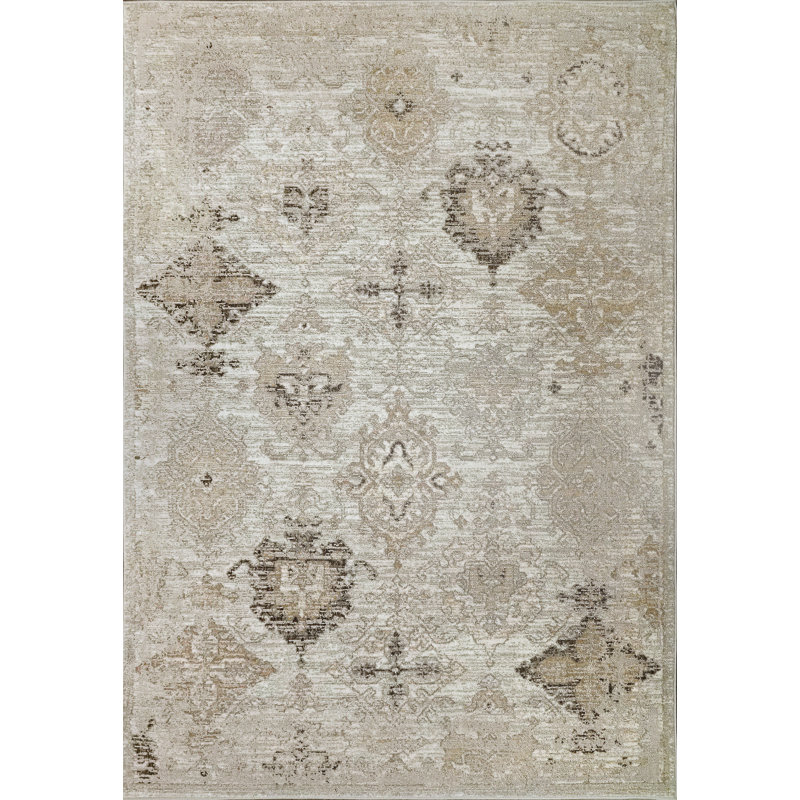 Damask Indoor Rug, Rectangle 2' x 3'11"