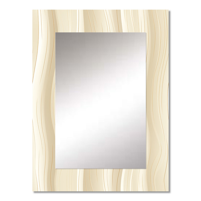 Zalika Zen Harmony - grand miroir rayé, rayé, décoration murale abstraite, reproduction d'art en métal, 32 po x 24 po