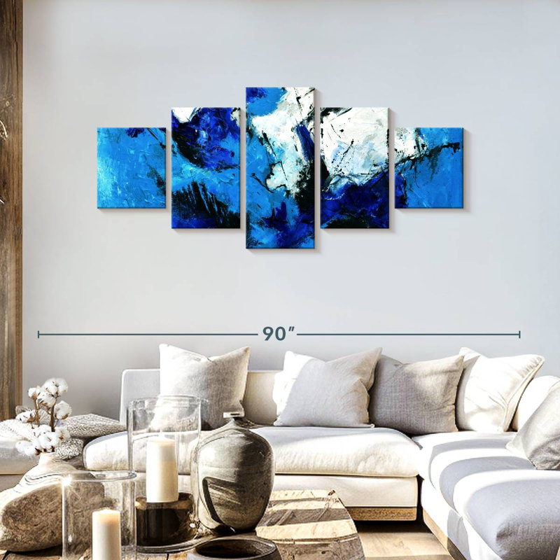 Bleu profond, H 30 po x l 68 po