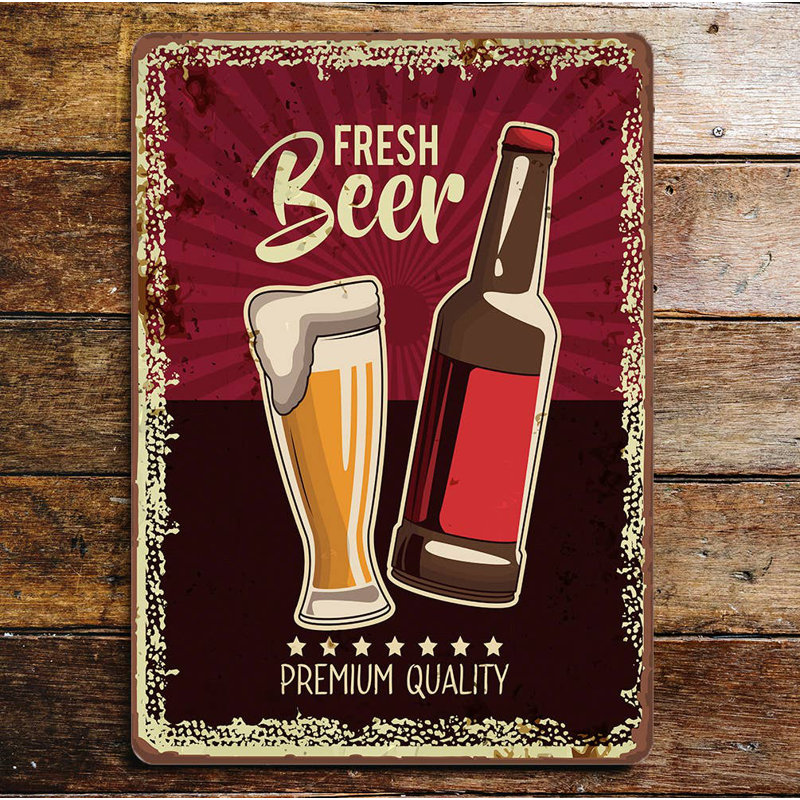 3411 Handmade Food & Beverage Wall Decor on Metal, 80cm H x 60cm W
