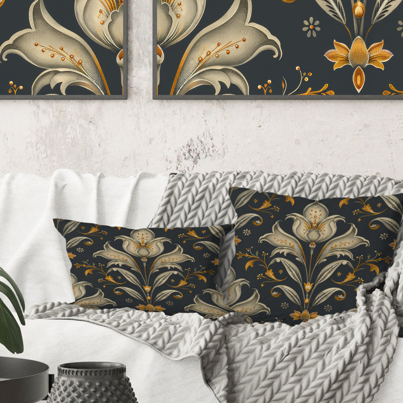 Motif floral de fleur de lys - Coussin floral