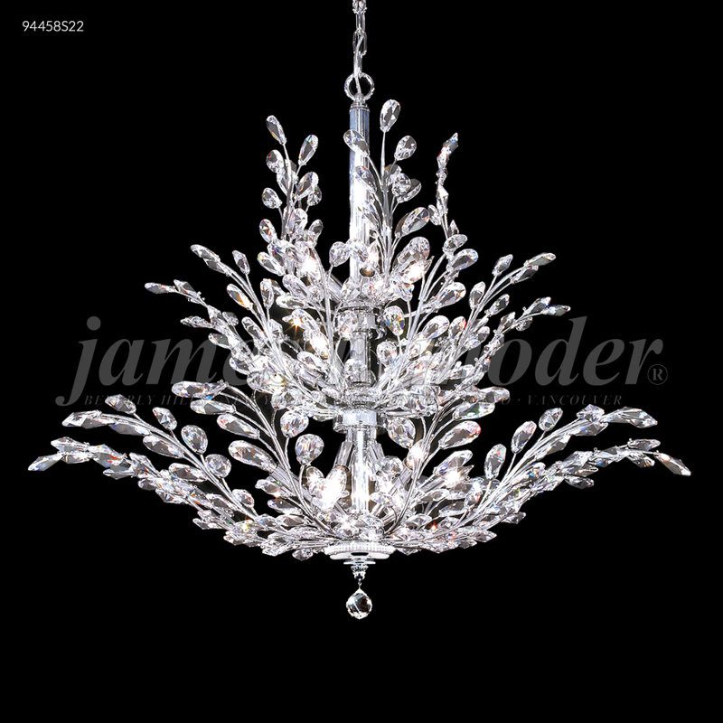 Lustre de la collection Florale, Or, Strass Swarovski, Transparent
