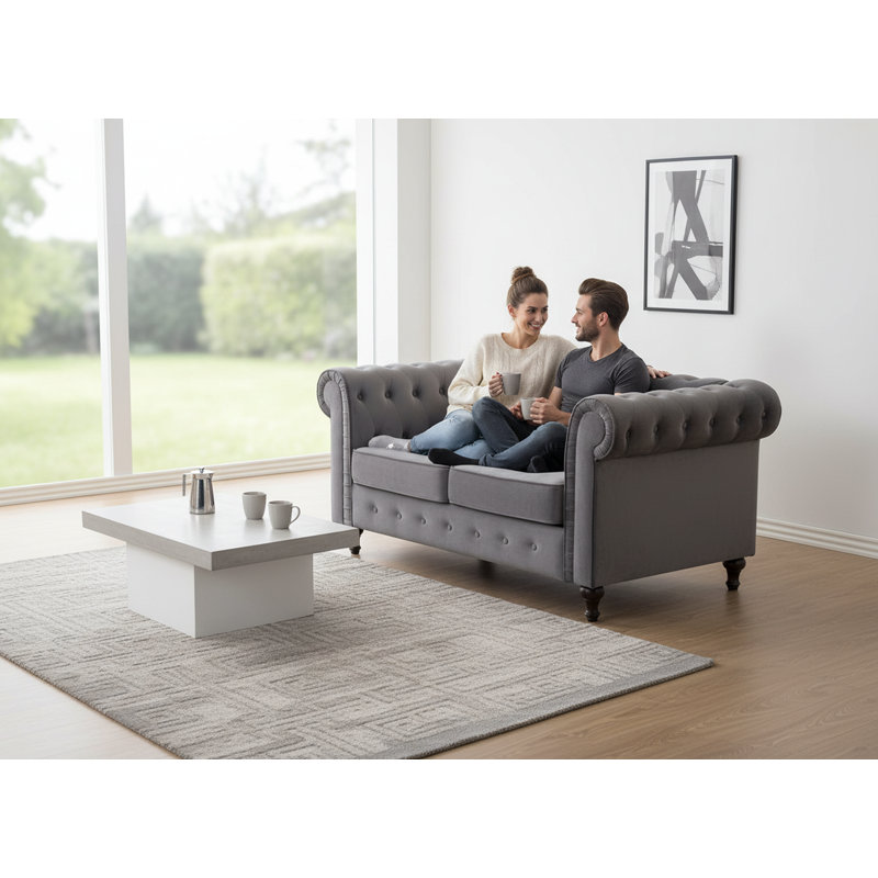 Causeuse Chesterfield, Gris