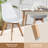 Set of 8 PU Leather Upholstered Kitchen Chairs With Solid Beech Wood Legs-924551338