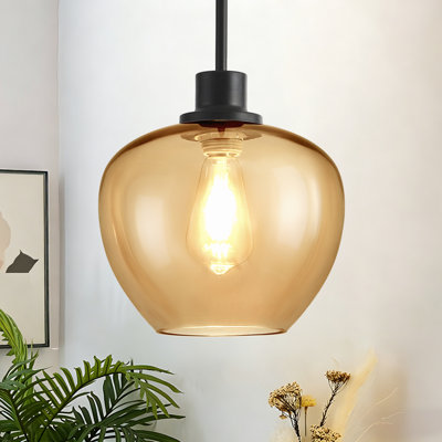  1-Light 9"W Pendant Light For Kitchen Island, Dining Table, Sink, Hallway