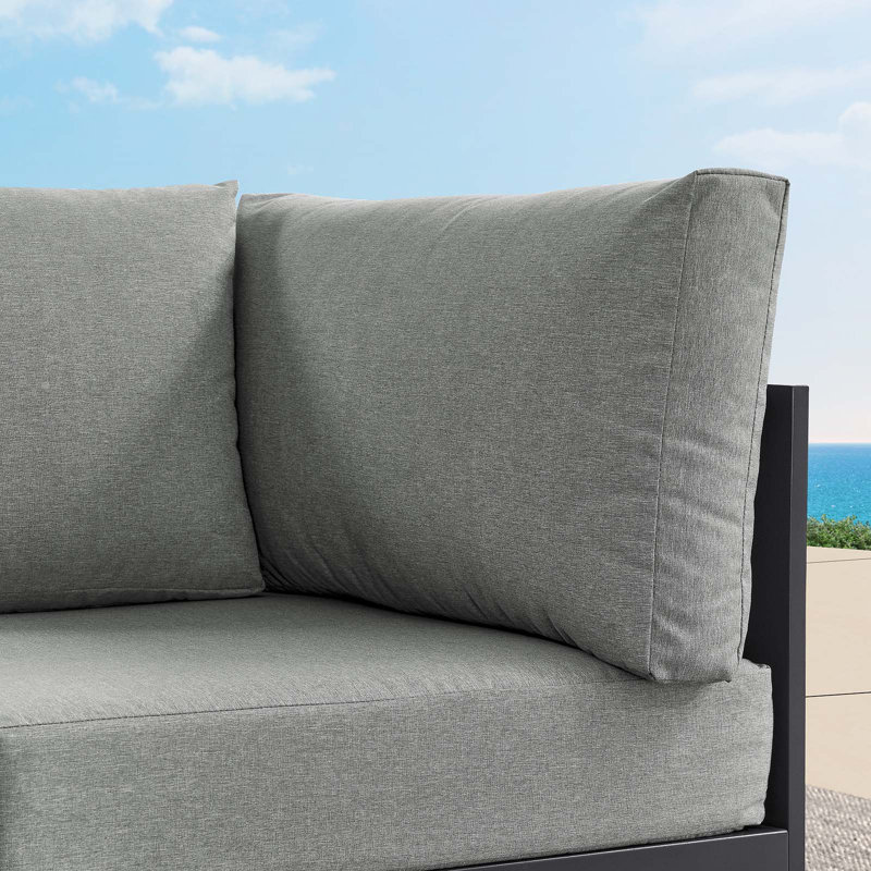 Chaise de coin modulaire en aluminium thermolaqué Modway Tahoe, Gris