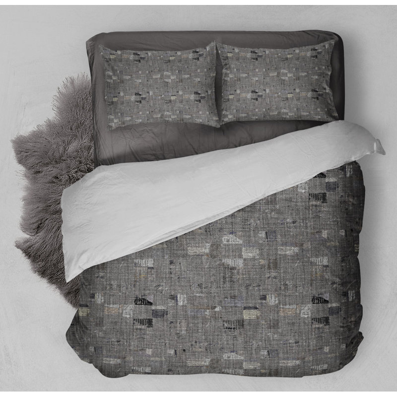 Polyester Abstract Comforter Set, King Duvet Cover + 2 King Pillowcases