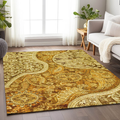 Tapis orange lavable intérieur / extérieur Carmina 