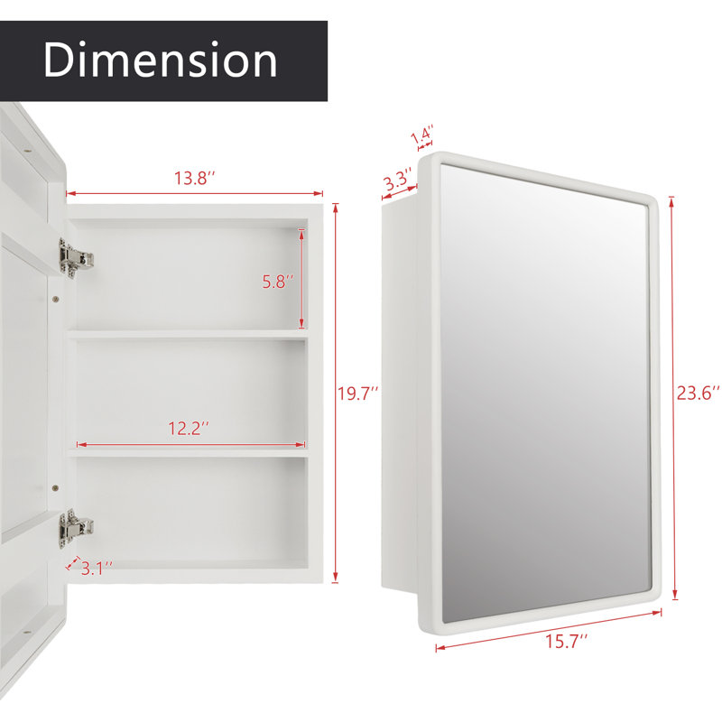 Mccullers Medicine Cabinet Mirror, White