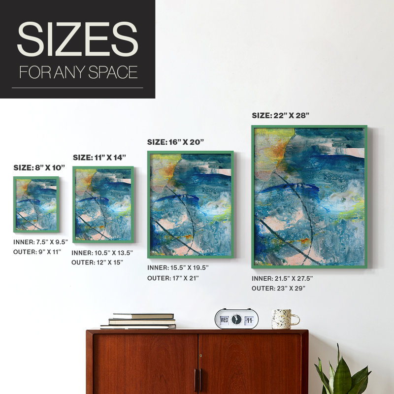 «Spring Winds II», reproduction encadrée - bois massif, Vert, H 10 po x l 8 po