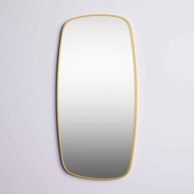 Rochester Metal Flat Wall Mirror, Gold, 55" x 28"