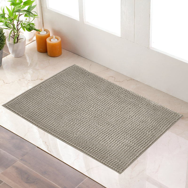 Taigen Non-Slip Indoor Door Mat, 40cm W x 60cm L, Silver