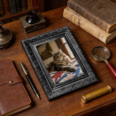 Cadre photo sophistiqué noir 1PC 8 po x 10 po avec profil décoratif